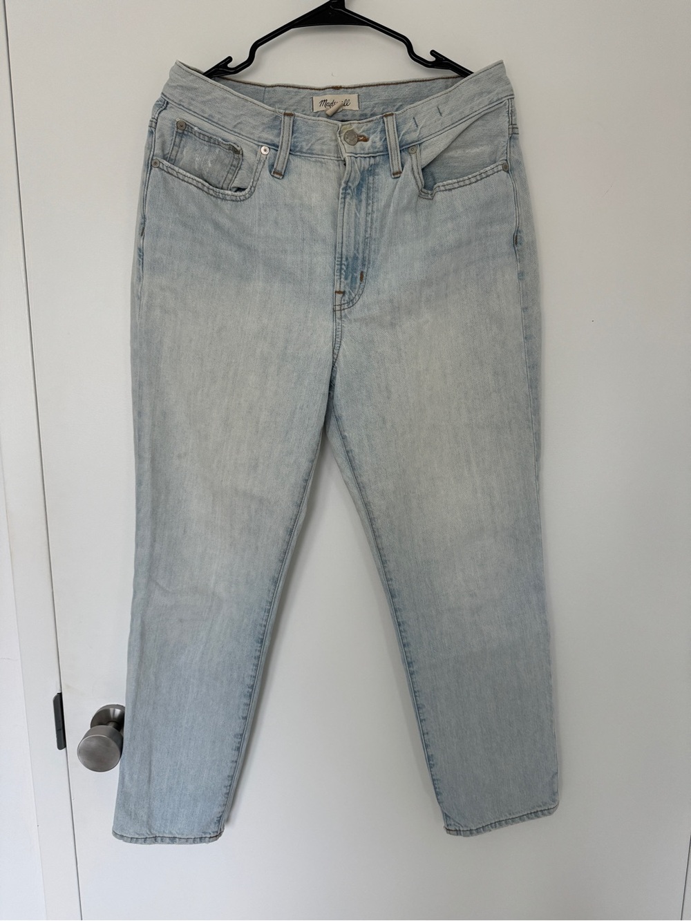 Madewell Straight Leg Jeans in Light Blue Wash